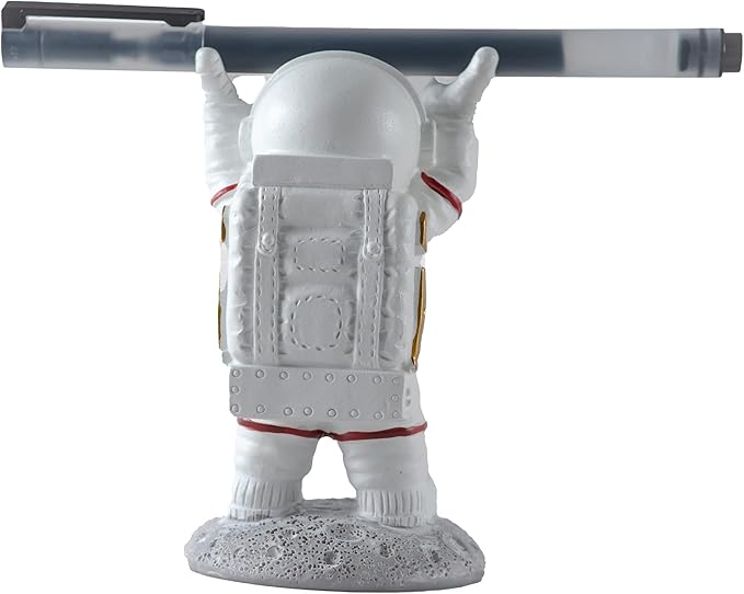 BUTILIVEEN Astronaut Pen Pencil Holder Stand for Desk, Resin Pen Display Stand Pencil Display Holder for Home Office Gifts, Standing Astronaut Pen Holder