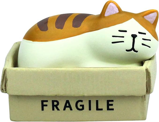 Cute Box Cat Figurine Resin Cat for Office, Home Decoration Perfect Cute Cat Gift for Cat Lovers