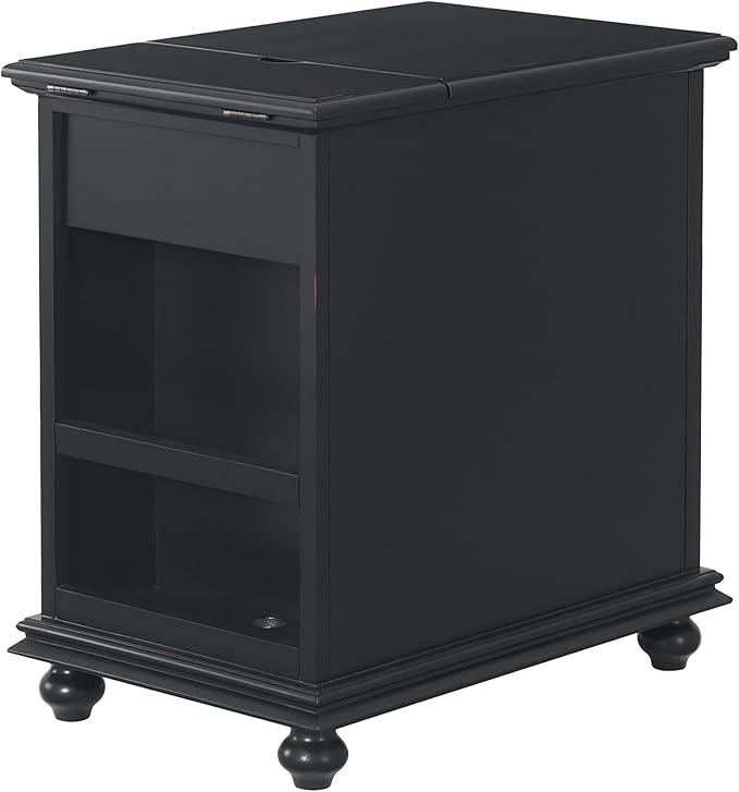 Martin Svensson Home Elegant Chairside End Table, 24 in x 16 in x 25 in, Antique Black