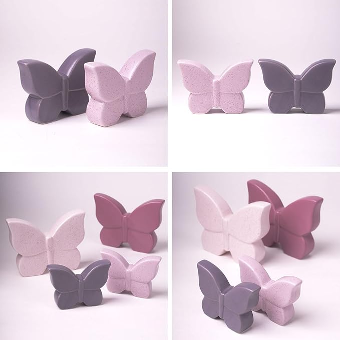 2pcs Butterfly Decor Statue Animal Figurine Gifts Modern Arts Ceramic Sculpture 4.7 inch