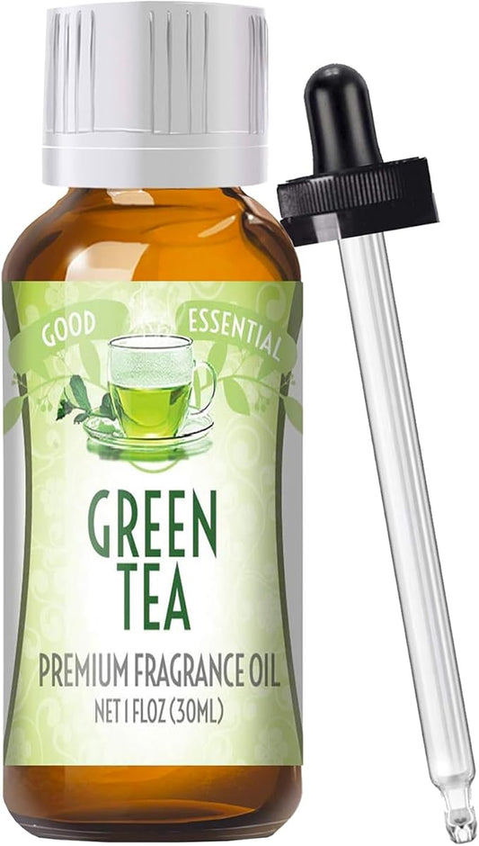 Good Essential - Professional Green Tea Fragrance Oil 30ml for Diffuser, Candles, Soaps, Lotions, Perfume 1 fl oz - Candle Fragrance Oil - Fragrance Oil Soap Making - Diffuser Oils Scents