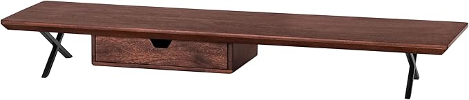 Anji Mountain Monitor Stand - Desktop Organizer & Laptop Riser, Ergonomic Monitor Riser, Space-Saving Monitor Stand for Desk, Durable Construction, Easy Assembly, Ideal for Home & Office,Walnut