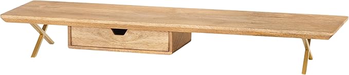 Anji Mountain Monitor Stand - Desktop Organizer & Laptop Riser, Ergonomic Monitor Riser, Space-Saving Monitor Stand for Desk, Durable Construction, Easy Assembly, Ideal for Home & Office,Natural