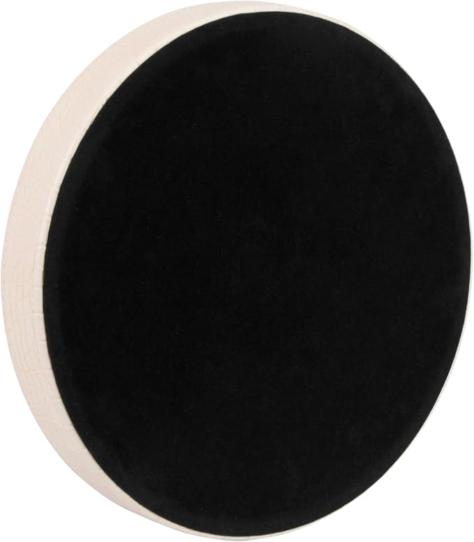 HofferRuffer Faux Leather Round Serving Tray, Vegan Croco Leather Decorative Tray, Food Tray for Storage Drinks, Snack & Cosmetics, Dia.12'' x 1.6'' (CreamWhite/Tiny Yellow)