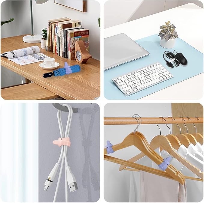 Reusable Zip Ties,Silicone Zip Ties,20Pcs Rubber Cable Ties,Cable Management,Everyday Beach Essentials,Office Supplies,Home Organization,Packing Essentials,Cable Organizer,Multicolor Cable Straps