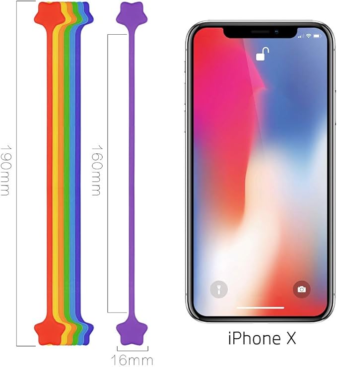 Reusable Silicone Magnetic Cable Ties, 7.48'' Magnetic Twist Ties for Bundling and Organizing, Holding Stuff, USB Charging Cords, Fridge Magnets, or to Play and Decorate(7 Colors, 14 Pack)