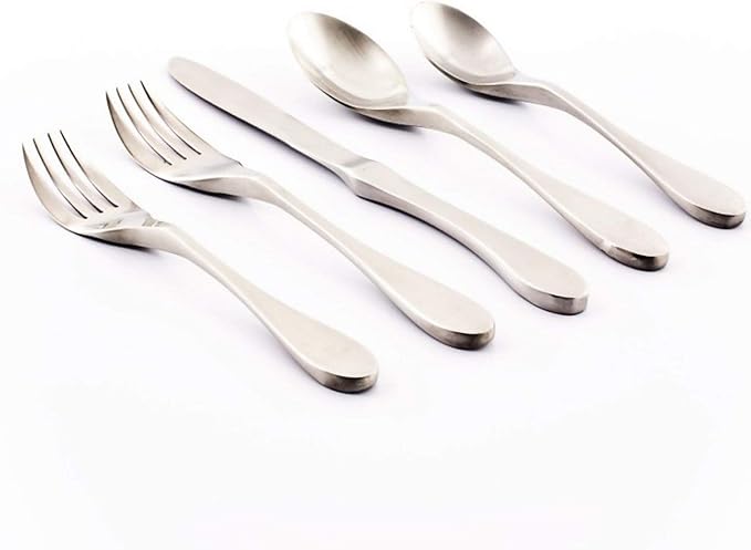 Knork Matte 20-Piece Flatware Set, Silver