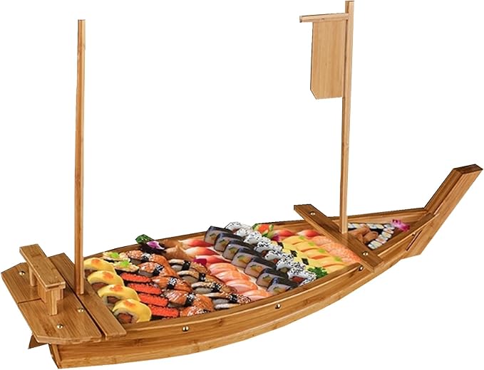 Sushi Boat Serving Tray, 24 Inch Sushi Boat for Restaurant Plates Commercial, Oversized Sushi Boat Trays for Restaurants or Home Use