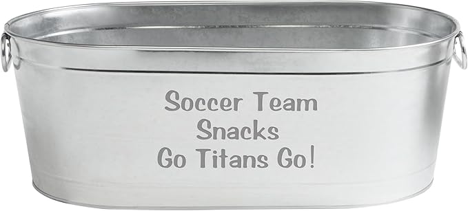 Let's Make Memories Personalized Beverage Tub - Custom Beverage Tub - Unique Entertaining Essential - Galvanized Drink Tub - 20 ¾"L x 11 ¾"W x 7" H - 5.5 Gallons