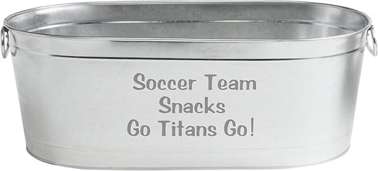 Let's Make Memories Personalized Beverage Tub - Custom Beverage Tub - Unique Entertaining Essential - Galvanized Drink Tub - 20 ¾"L x 11 ¾"W x 7" H - 5.5 Gallons