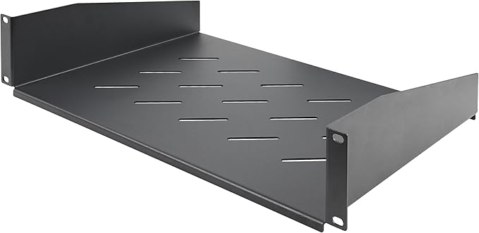 StarTech.com 2U Rack Shelf, 12" Mounting Depth, Vented Cantilever Tray for 19" AV/Network Equipment, 25lb Capacity, for Small Office/Home Office
