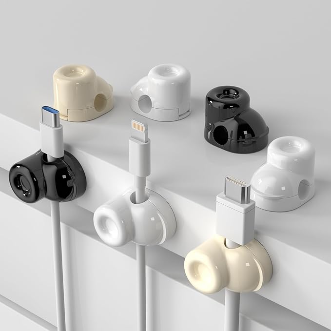 Magnetic Cable Clips, Adjustable Cord Holder Management, Adhesive Wire Keeper Organizer for Home Office Desk Phone PC Car Wall Desktop Nightstand Appliance (9-Pack Beige Shoes)