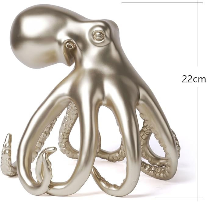 Abstract Sculpture Decor Modern Arts Octopus Figurine Table Centerpiece Statue Polyresin 8.7 inch