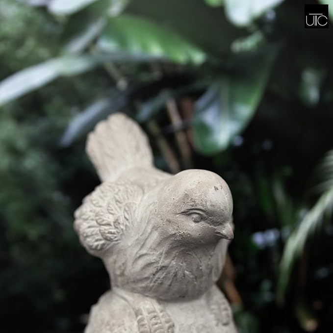 Bird Statues for Outdoor, Small Decorative Cement Bird Sculpture for Lawn, Patio Yard Lawn Figurine Decorative Ornament Home Decor Items: 4.50"x3.75"x7.50"H