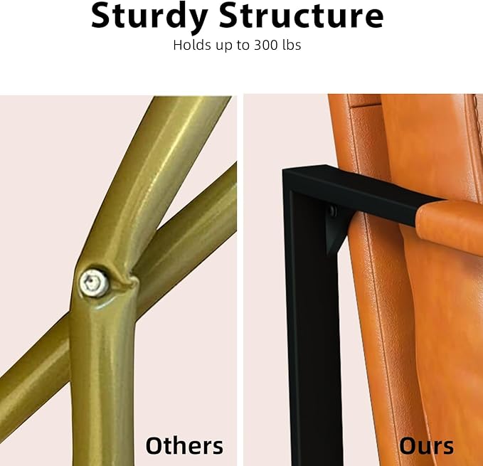 INZOY Accent Arm Chair with Metal Frame Set of 4, Comfy Living Room Chair with Plump Backrest and Cushion, Mid Century Modern Chair with Sturdy Structure, Easy to Clean, Brown