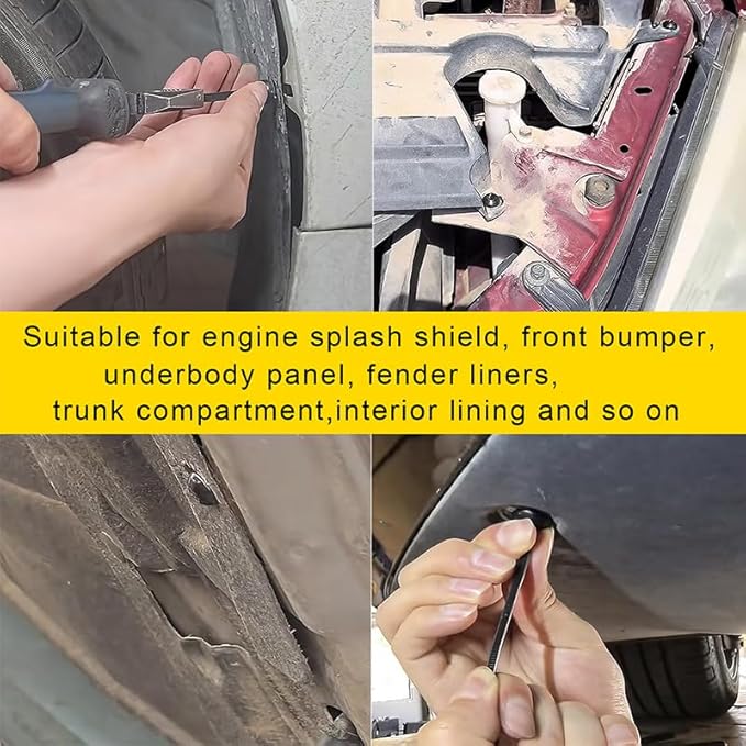 100PCS Nylon Universal Cable Tie Buckle, Heavy Duty Self-Locking Nylon Zip Ties Holder, UV-Resistant Fasteners for Car Fender Trunk Repair, Wire Bundling, Home & Garage Use