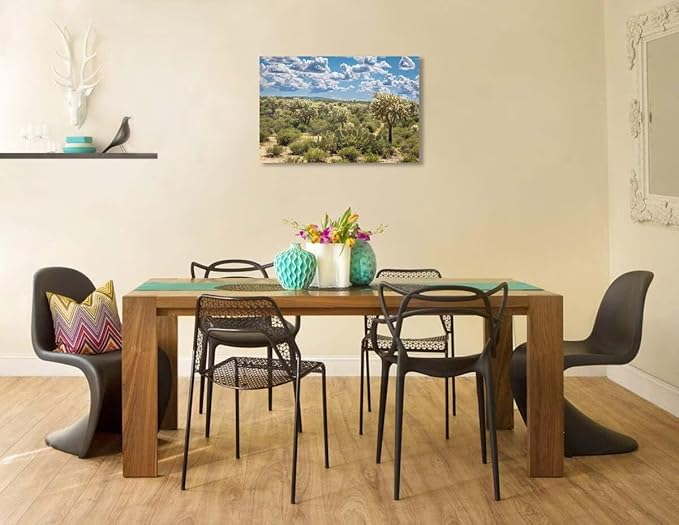 Arizona Desert Cactus Wall Art for Living Room Bedroom Bathroom Home Decorations Beautiful Cactus Landscape Picture Poster Canvas Prints Cactus Framed Artwork Ready to Hang(12''H x 16''W)