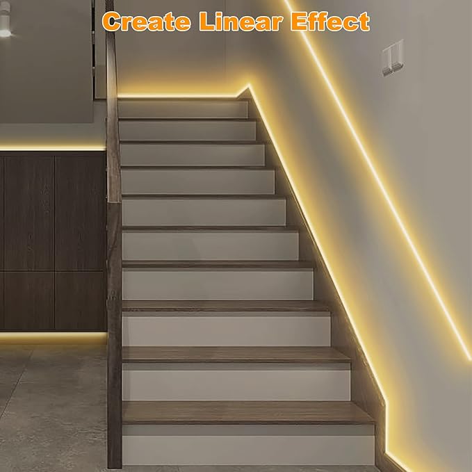 Smart White COB Led Strip Light with Remote, 32.8ft 3000K Bright Warm White WiFi COB Light Strip Compatible with Alexa Google, Dimmable Indoor Led Lights for Cabinet, Room, 2 Rolls of 16.4ft