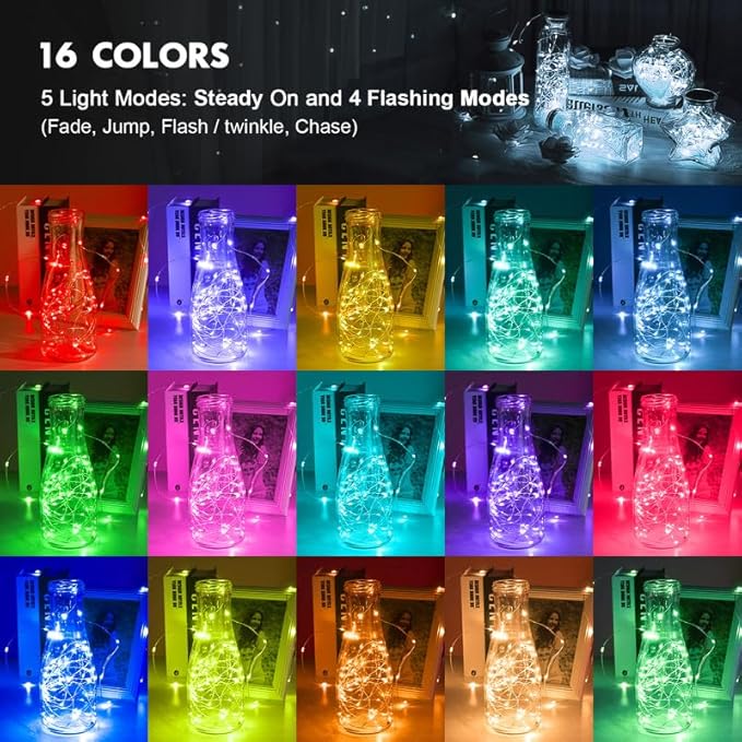 USB and Battery Operated Fairy Lights, 39Ft 120 LED Color Changing Fairy Lights with Remote and Timer, Battery Powered Twinkle String Lights for Bedroom, Party, Indoor Christmas Party Halloween Decor