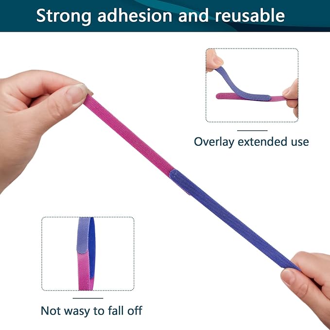 YOVXLO 50PCS 6 Inch Reusable Cable Ties Wire Ties Cord Organizer Cable Organizer Adjustable Management，Microfiber Cloth Used for Computer Link Cable Cord Management USB Cable Ties (purple)