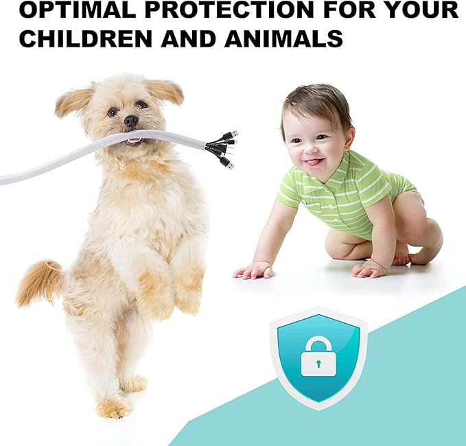 AGPTEK Cable Sleeve Cover, 2Pack 5ft - 1.6 inch Desk Cord Organizer Cable Hider, Home Office Wire Management Computer TV Wire Loom Tubing, Pet Proof Cord Protector, from Cat Dog Chewing, White