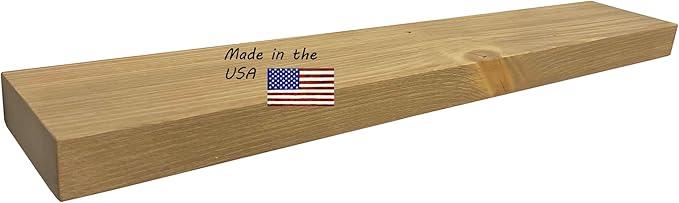 joelsantiques 48 Inch Wooden Floating Shelves for Wall - 48x6x2 in - Made of Natural Wood - Long Heavy Duty Rustic Wall Shelves for Bedroom - Perfect for Living Room, Kitchen - Natural