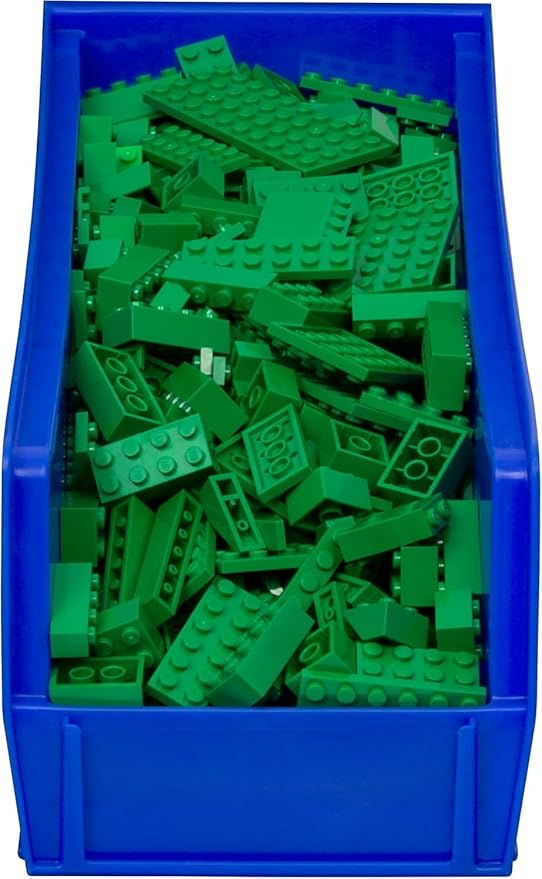 Akro-Mils 30234 AkroBins Plastic Storage Bins, Space-Saving Stackable Bins for Garage, Pantry, Craft Organization, 15" x 5" x 5", Blue, 12-Pack