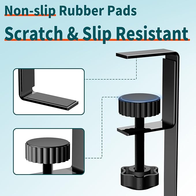 Under Desk Cable Tray - Black, No Drill Cable Organizer with Clamp for Wire Management, PC Cord Organizer & Workspace Accessories (2 Pack)