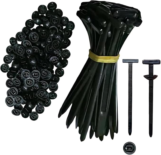100PCS Nylon Universal Cable Tie Buckle, Heavy Duty Self-Locking Nylon Zip Ties Holder, UV-Resistant Fasteners for Car Fender Trunk Repair, Wire Bundling, Home & Garage Use