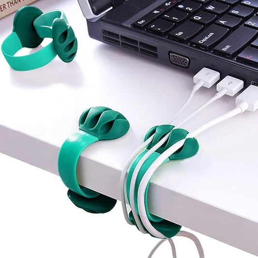Cable Holder - Cord Organizer - Cable Management Clips - Wire Holder System -3 Packs Multipurpose Cable Clips for Phone Chargers, USB Cables - Home, Office, Nightstand, Desk Organizer (Dark Green)