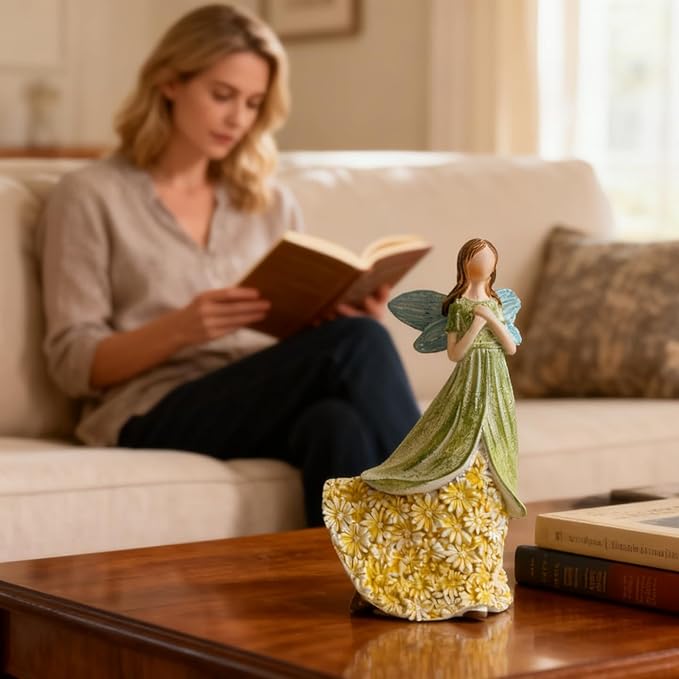 Sunflower Angel Figurines Home Decor, Encouragement Anniversary Retirement Gift for Woman, Memorial Bereavement Sympathy Gifts Idea