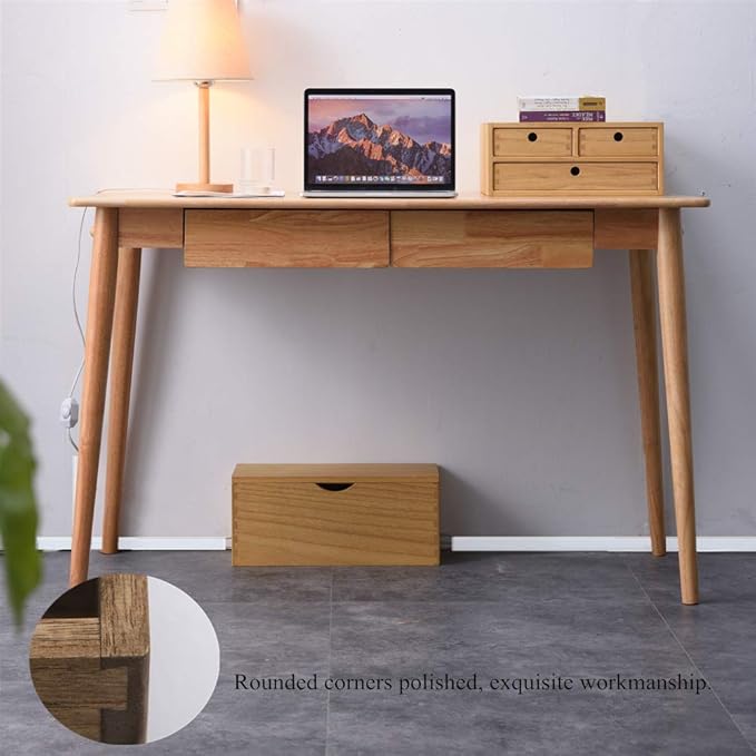 KIRIGEN Cable Management Box Wooden Cord Organizer Hide Power Strip Desk Wires Protector for Home Office TV Computer (DXH2T-NA)