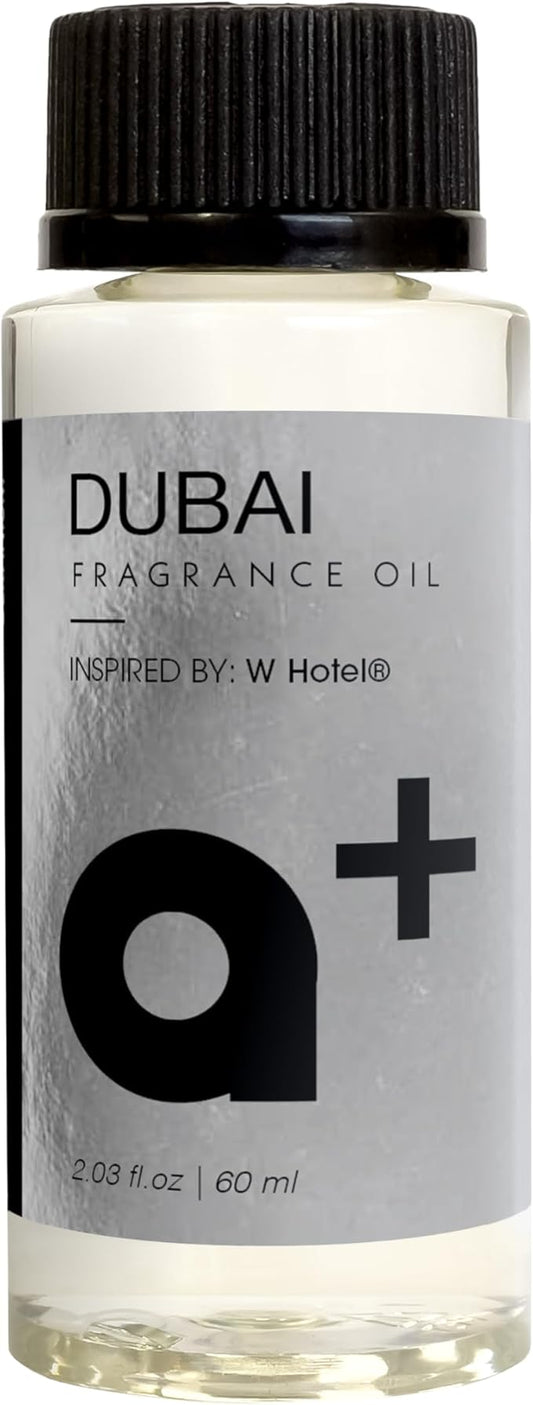Aromar+ Fragrance Oil – Dubai-Inspired by W Hotel – Luxury Hotel Scent with Amber, Cedar, Geranium, Lavender & Lemon Mint – for Waterless Diffusers – Long-Lasting Home Fragrance – 2oz/60mL