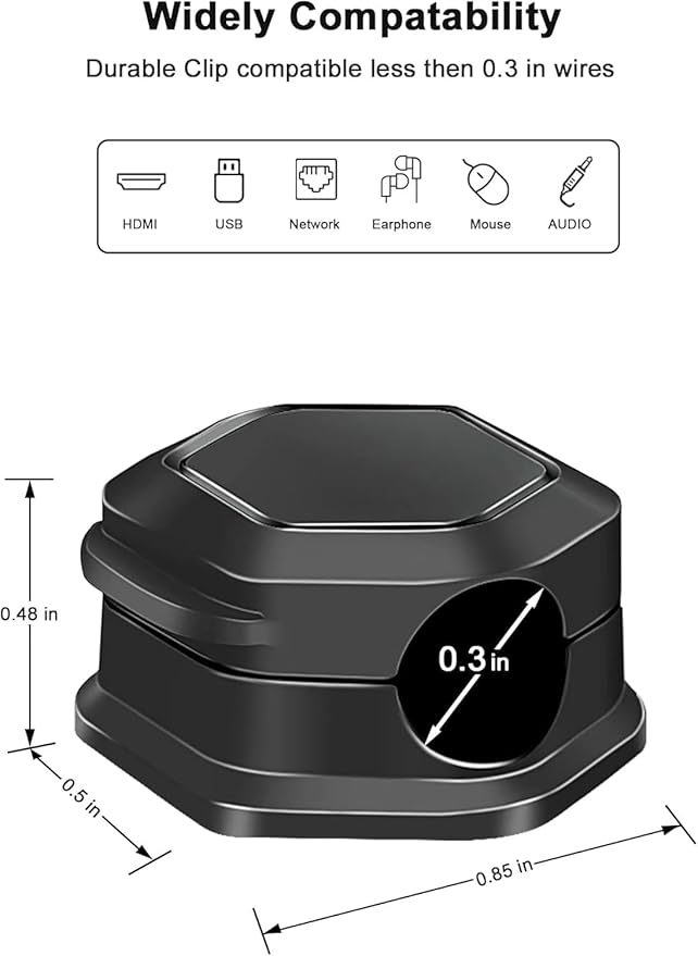 12 Pack Magnetic Cable Clips- Cord Organizer for Desk- Cord Holder for Nightstand- Cord Holder, Magnetic Cord Organizer, for Desk, Nightstand, Phone Charger, Computer, Office,Home, Car