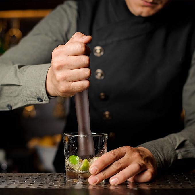 Patelai Wooden Cocktail Drinks Muddler Bar Muddler and 12 Inches Bar Spoon Stainless Steel Shaker Spiral Mixing Spoon for Making Cocktails Mojito Lemonade Drinks Juice