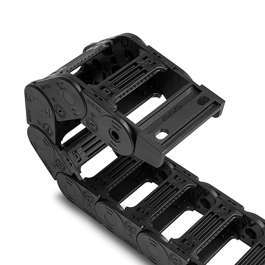 25 x 57mm (Inner H x W) R55 Bridge Type Drag Chain Cable Wire Carrier Protection Chain 39.3inch/1M for 3D Printer and CNC Router Mill,Black Plastic Nylon