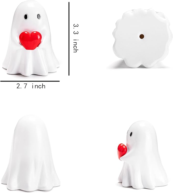 Halloween Ghost Figurine 3pcs Resin Ghost Spooky Statue Set Quirky Gifts Small Figurines for Halloween Party Tabletop Desk Home Decor