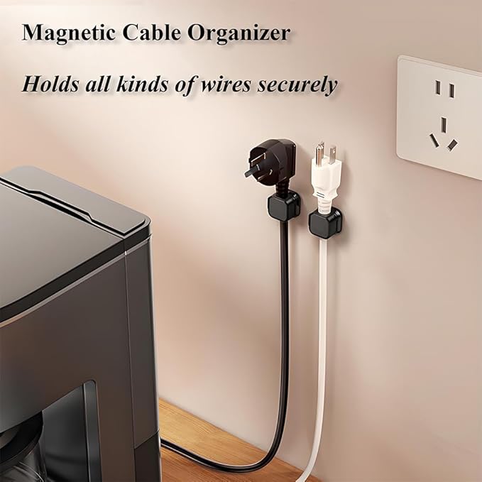 Magnetic Cable Straps, 12-Pack Cord Organizer for Desk - Adhesive Wire Holders for Chargers, Data Cables, Home Office, Car, Under Desk Cable Management (Multiple Colors)