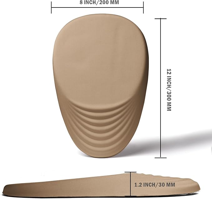 Ergonomic Mouse Pad Wrist Support, Mouse Pad with Wrist Rest, Entire Memory Foam & Non-Slip PU Base MousePads with Stepped-Wedge Design for Pain Relief, Desk, Office, Home, Beige