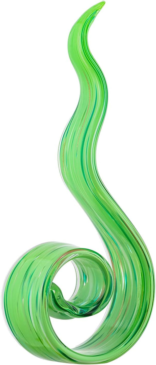 11.4" Tall Hand-Blown Glass Sculpture Murano-Style Sculpture Art Ornament Statue Figurines Home Decor Accent Piece Coastal Ocean Nautical Home Decor,Shelf,TV Stand,Tabletop Centerpieces,Wonderful Gift