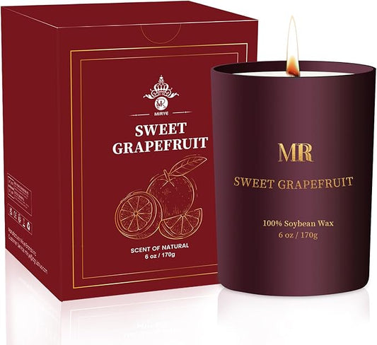 Scented Candles Gifts for Women - Sweet Grapefruit Aromatherapy Candle, Soy Candles for Home Scented, Birthday Valentines Day Mother's Day Gifts Candle for Mom, Wife, Sister, Friends