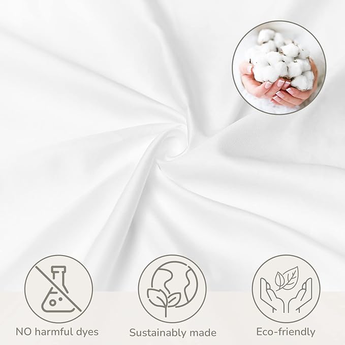 100% Egyptian Cotton Queen Bed Sheets Set 1000 Thread Count Ivory Luxury Hotel Soft and Smooth Queen Size Sheet Set 16" Deep Pocket Sateen Weave Extra Long Staple Cotton Bedding - 4 Piece