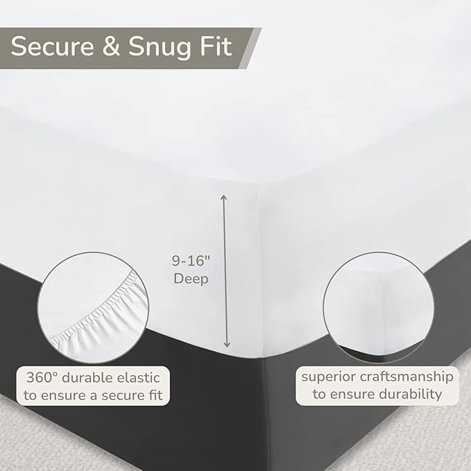 100% Egyptian Cotton Queen Bed Sheets Set 1000 Thread Count Ivory Luxury Hotel Soft and Smooth Queen Size Sheet Set 16" Deep Pocket Sateen Weave Extra Long Staple Cotton Bedding - 4 Piece