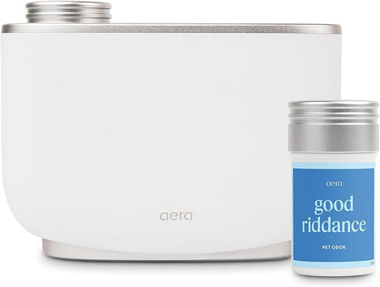Aera Smart Home Fragrance Diffuser and Good Riddance Pet Odor Scent Refill Bundle - Alexa Compatible, Hypoallergenic, Family and Pet Safe, App Controlled