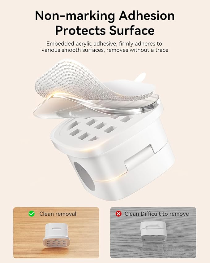 30 Pack Cable Management Cord Organizer,Magnetic Cable Clips-1s Lock,Rocoren Desk Adhesive Cord Cable Clip Wire Holder Keeper for Phone Charger Wire,Nightstand,Car,Office,Desktop Accessory,White