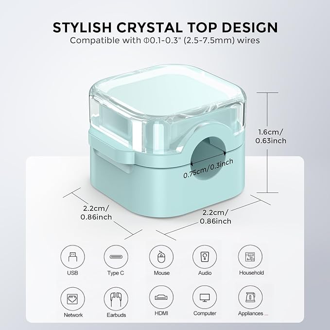 AhaStyle Magnetic Cable Organizer [1s Lock] 6 Pack Cord Cable Holders Clips Strong Adhesive Cable Cord Keeper [Smooth Adjustable] Hide Wire Cord Organizer for Nightstand Kitchen Car Office (Blue)