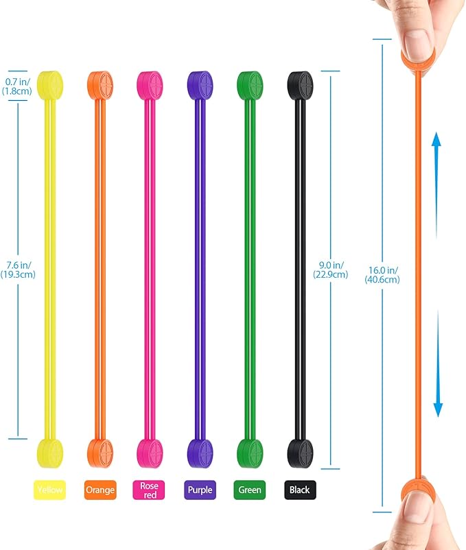 Magnetic Cable Ties Silicone 9 Inch Reusable Magnetic Twist Ties for Cord Cable Organizer and Bundling, Can Be Use in Home Office School Outdoor (6 Colors-12 Pack)