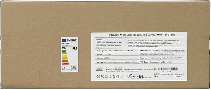 Desk Lamp with Clamp, 31.5" LED Desk Lamp for Home Office, 24W Double Head Desk Light, Dimmable & Color Temperature, Table Lamp with Remote Control, Brightest Computer Monitor Light