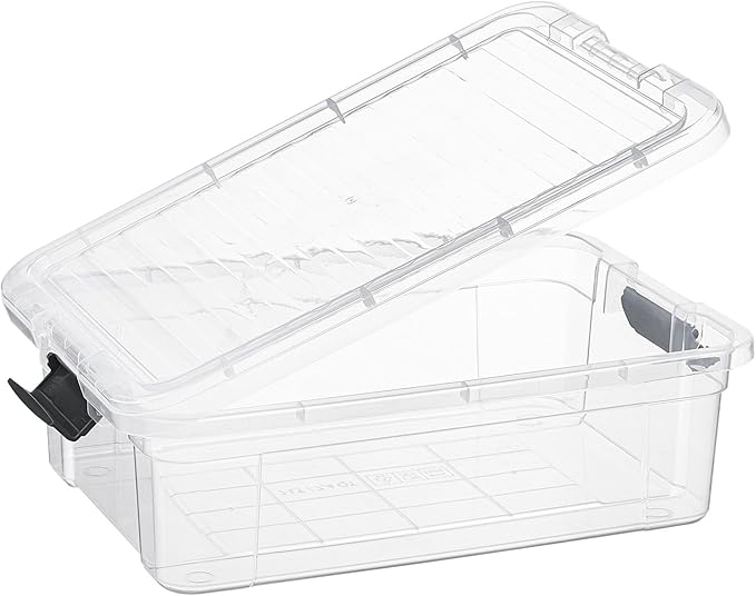 Superio Clear Storage Boxes with Lids, 7.4 Quart BPA Free Plastic Containers, Bins for Organizing, Stackable Crates, Organizer Totes for Home, Office, School, and Dorm