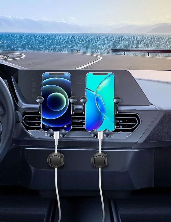 6 Pack Magnetic Cable Clips,Under Desk Cable Management, Phone Cord Holder for Nightstand,Adhesive Wire Charging Cord Organizer Keepers Holder for Home Office Car Wall Desktop